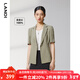 藍地（LANDI）商場(chǎng)同款夏季新款橄欖綠桑蠶絲短袖西裝上衣女真絲外套 橄欖綠 S