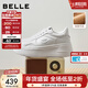 百麗（Belle）沈月同款步步糕厚底小白鞋女商場(chǎng)新款增高加絨休閑板鞋E7J1DAM6 米白色（6CM跟高）【沈月同款】 37