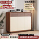 奈居俄羅斯落葉松實(shí)木鞋柜門(mén)口入戶(hù)柜家用原木風(fēng)入戶(hù)玄關(guān)柜收納儲物柜 胡桃+白【120*35*100CM】