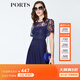 PORTS寶姿  春夏新品女裝蕾絲拼接百褶吊帶內襯連衣裙LN8D081HWP020 天蝕藍 XS (2)