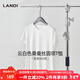藍地（LANDI）短袖t恤女2025夏季新款簡(jiǎn)約純色百搭打底衫圓領(lǐng)半袖上 白色 L