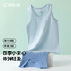 頂瓜瓜男童背心純棉兒童背心內穿打底上衣男孩寶寶小背心百搭 淺藍  120