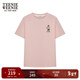Teenie Weenie小熊女裝T恤夏季休閑青春活力寬松舒適明線(xiàn)短袖上衣 粉色 M
