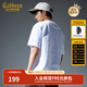 卡賓男裝 創(chuàng  )意logo火焰T恤2025夏季新款卷邊貼布繡 漂白色02 XL /180/52