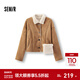 森馬（Semir）外套女冬季斜挎包分割仿麂皮仿羊羔毛2025新款巴恩風(fēng)翻領(lǐng)夾克 咖色調00355 L