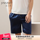 金三塔男式短褲真絲彈力印花休閑家居褲YSMAB901+YSMAB902 藏青-有抽繩、無(wú)抽繩隨機發(fā) XL