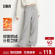 森馬（Semir）發(fā)熱抑菌抓絨抽繩分割寬松2025百搭闊腿褲女冬休閑褲109725127001