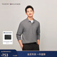 Tommy Hilfiger【透氣舒適】秋冬男裝經(jīng)典1985純色繡標珠地網(wǎng)眼長(cháng)袖T恤POLO 灰色P91 M （推薦：135-150斤）