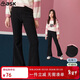 ASK JUNIOR女童褲子2025秋冬季兒童加絨保暖長(cháng)褲休閑時(shí)尚喇叭褲 黑色 150