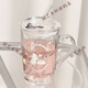 女生專(zhuān)用ins高顏值玻璃水杯 帶把手辦公室牛奶家用果茶杯吸管杯子 小貓玻璃杯+蓋+吸管 350 ML 【商超品質(zhì)】