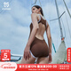 HSERNA泳衣女成人高級感2025新款寬肩帶防脫游泳館專(zhuān)用專(zhuān)業(yè)競速游泳衣 咖啡色 L （159-164cm）建議50-58kg