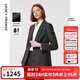 朗姿【Basic衣櫥】純羊毛職業(yè)輕商務(wù)西裝外套秋秋新氣質(zhì)款西服 中灰色3 2XL