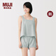 MUJI 女式 雙層紗織點(diǎn)狀提花背心 女士女款純棉26年春夏新品 FCJ20C6S 淺藍色 XL （165/92A）