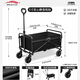 北岳露營(yíng)推車(chē)可折疊戶(hù)外手推野餐車(chē)營(yíng)地拖車(chē)拉桿小拉車(chē)桌板燒烤野營(yíng)車(chē) 煤炭黑【便攜款】5寸萬(wàn)向輪