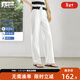 對白復古三防牛仔褲女夏薄款2025新款窄版直筒褲長(cháng)腿顯瘦休閑長(cháng)褲 牛仔白 27