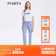 PORTS寶姿女裝褲子春夏時(shí)尚破洞牛仔小腳褲九分褲SM8P021MZD013 晴空藍 L (8)