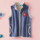 十月媽咪（octmami）兒童馬甲保暖男童背心中大童搖粒絨坎肩 深藍色 120