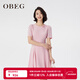 OBEG歐碧倩浪漫花卉修身連身裙10482142 淺玫粉 XS