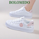 Bolomido奢侈高端品牌高檔板鞋女士軟底2025夏季透氣百搭運動(dòng)休閑小白鞋子 白粉 39