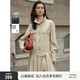 ELLE工裝風(fēng)設計感風(fēng)衣式連衣裙女2026春季新款高級感時(shí)髦百褶短裙 卡其 S