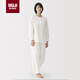 MUJI女式 雙層紗織點(diǎn)狀提花女士家居服套裝春季新品 M 米白色