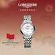 浪琴（LONGINES）瑞士手表 博雅系列 女士鋼帶機械表 L43094876