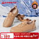 足力健老人鞋冬季加絨軟底單鞋媽媽鞋保暖鞋平底鞋休閑皮鞋 6326K杏色39