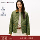 Tommy Hilfiger【防水】25冬女巴恩風(fēng)輕薄菱格燈芯絨翻領(lǐng)收腰棉服外套