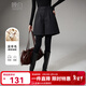 晚白【新品】冬款綿羊毛小個(gè)子穿搭裙褲氣質(zhì)高腰顯瘦毛呢短褲靴褲女 深灰色 28