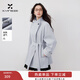 香影淺藍色立領(lǐng)風(fēng)衣外套女2026春季新款純棉小個(gè)子收腰中長(cháng)款大衣 淺藍 L 165/88A/110-125斤
