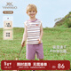 英氏（YEEHOO）兒童衣服夏季戶(hù)外休閑速干男童透氣背心短褲中大童新中式套裝 蘭霧紫套裝（背心+褲子） 90 cm