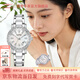 冠琴（GUANQIN）手表女石英十大品牌商務(wù)簡(jiǎn)約女士腕表百搭女表女神節禮物送女友 鋼帶本色白面/免費刻字