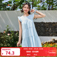 三福無(wú)袖連衣裙2025夏飛飛袖甜美寬松公主裙A字裙子娃娃裙女裝499690 粉藍色 S