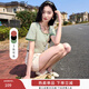 香影條紋t恤女短袖2025夏裝新款時(shí)尚小清新綠色寬松正肩方領(lǐng)上衣 綠色 X832171 M