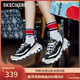 斯凱奇（Skechers）新年禮物黑白金熊貓鞋冬季情侶鞋復古老爹鞋休閑運動(dòng)鞋66666228