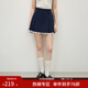范思藍恩學(xué)院風(fēng)A字百褶高腰半裙女2025春季新款蕾絲花邊短裙1203 藏青色 M