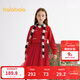 巴拉巴拉童裝女童連衣裙兒童裙子針織網(wǎng)紗春裝兩件套洋氣時(shí)尚潮 中國紅60611 150