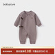 babylove新生兒連體衣秋冬季嬰兒睡衣系帶哈衣爬服初生兒滿(mǎn)月寶寶衣服