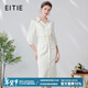 愛(ài)特愛(ài)（EITIE）優(yōu)雅精致氣質(zhì)包臀緞面暗紋襯衫連衣裙春秋新款女A2407321 香檳白13 M 160