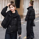 ZLOX新款冬季輕薄小棉襖女顯示短款時(shí)尚加厚保暖小個(gè)子棉服外套百搭潮 黑色色 M 80-105斤