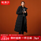 坦博爾【高充絨鵝絨】連帽羽絨服女長(cháng)款過(guò)膝加厚秋冬保暖外套TB232898 黑色TBF520898D 165/88A
