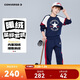 匡威Converse童裝男童衛衣+褲子2件套冬季新款加絨保暖兒童套裝