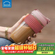 樂(lè )扣樂(lè )扣（LOCK&LOCK）咖啡杯耐熱玻璃水杯子男女學(xué)生便攜式雙飲吸管杯隨手杯500ML粉色