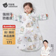 貝肽斯嬰兒睡袋春秋竹棉紗布寶寶睡衣一體兒童防踢被睡袋前6后4靈鹿 M