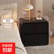 床頭柜實(shí)木家用臥室小型奶油風(fēng)收納柜簡(jiǎn)約現代儲物柜子輕奢高級感 黑色【板材框架+實(shí)木抽屜】 50×40×48cm【無(wú)需組裝】