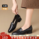 ZHR頭層牛皮單鞋女經(jīng)典中口樂(lè )福鞋職場(chǎng)商務(wù)皮鞋工作女鞋子KM18黑色37