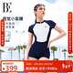 范德安（BALNEAIRE）MIX系列連體泳衣女士短袖平角保守遮肉游泳溫泉海邊 61478 XL