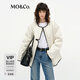 MO&Co.【新中式】棉服春緞面珠光薄棉絲絨外套MBE1COT008 米白色 XS