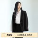 伊芙麗（eifini）蔣欣代言【經(jīng)典延續】學(xué)院風(fēng)miu系精致通勤正肩西裝外套女 黑色 M