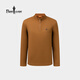 比音勒芬【輕量暖絨】2025秋季新款休閑上衣通勤立領(lǐng)磨毛長(cháng)袖立領(lǐng)T恤男士